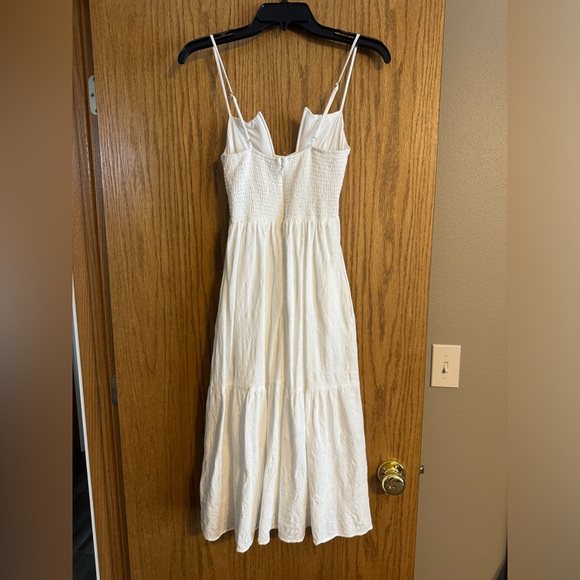 Lulus Simplicity And Sweetness White Sleeveless Tiered Midi Dress - Size S - Picture 2 of 3